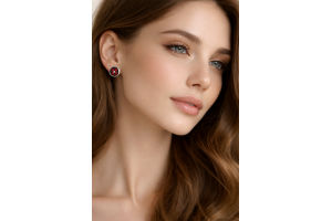 Сережки з вишивкою "Червона традиція" МС007